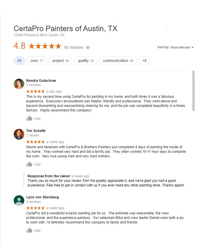 CertaPro Austin, TX Reviews